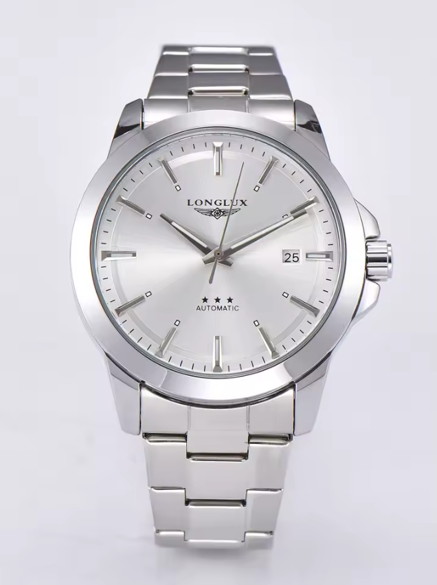 Montre automatique pour homme, style minimaliste moderne, date, mécanique, acier inoxydable, étanche, lumineuse